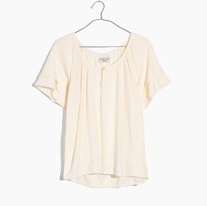 NWT cream top with slight ruffle layered sleeves